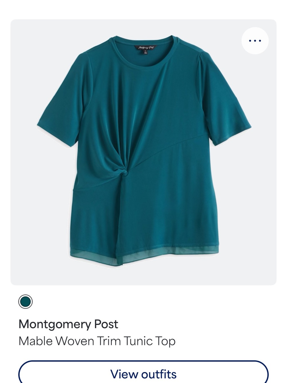 Teal Knot-Detail Tunic